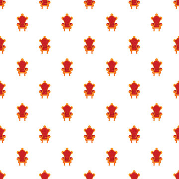 Repeating royal red and gold throne chairs creating a seamless regal pattern