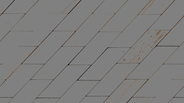 Gray Painted Diagonal Wooden Parquet Planks Seamless Flooring Background"