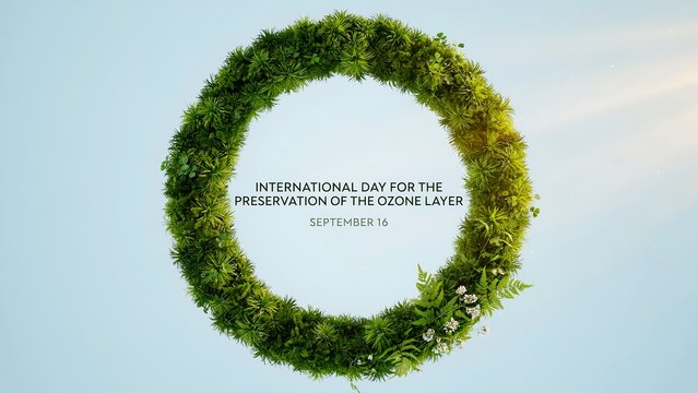 International ozone layer preservation day wreath design
