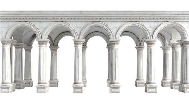 White marble arcade colonnade classical building exterior
