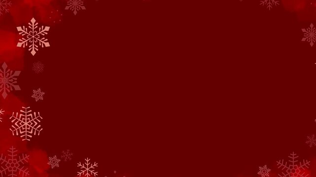 Snowflake pattern on deep red 4K