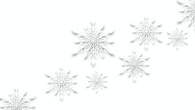 Snowflake pattern on white surface 4K
