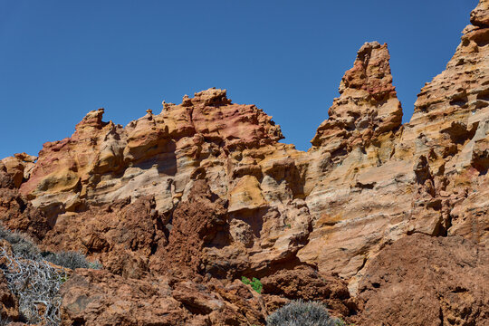 Eroded volcanic tuff textures, Tenerife