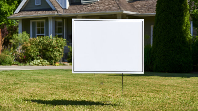 An isolated corrugated yard sign for real estate, mockup only.