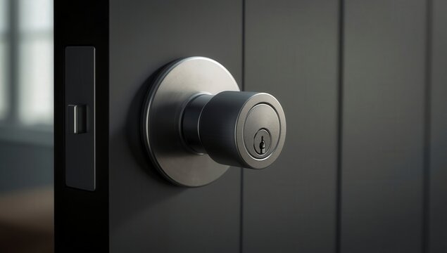 Secure Steel Safe Box with Open Door, Lock, Handle, and Keypad in Modern Home Interior Setting
