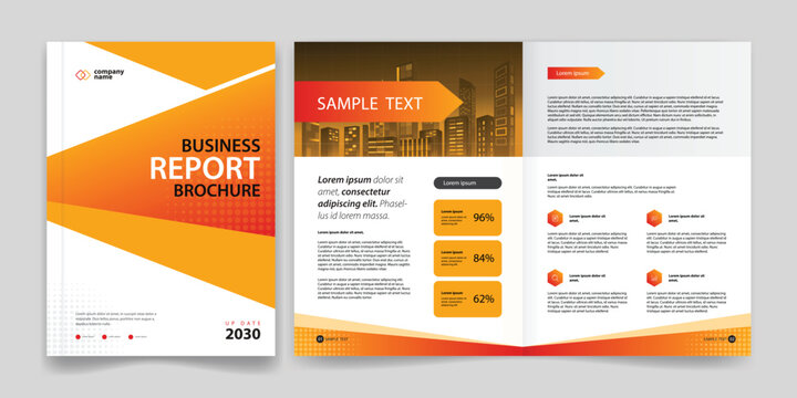 business brochure layout design template with cover page design and use for annual report, business profile, leaflet and book concept