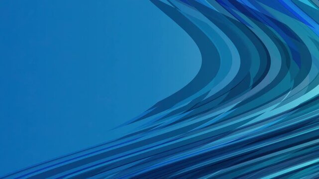 Abstract Blue Flowing Curves 4K