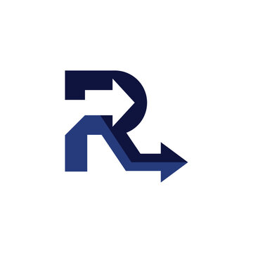 Modern R Letter Arrow Logo for Business and Technology