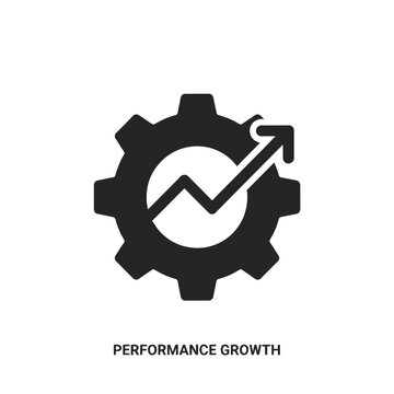 Gear Icon Showing Performance Growth With Upward Arrow Inside
