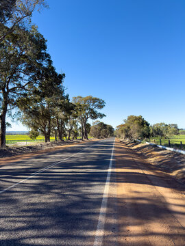 Country road and water pipeline