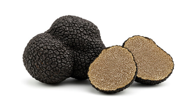 black truffle on white