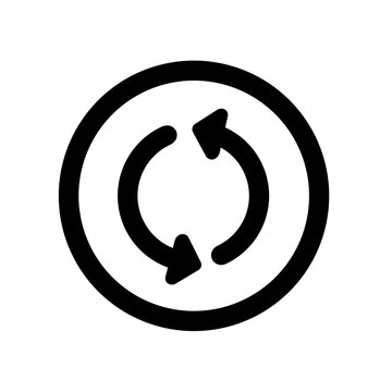 Refresh and reload circular arrows line icon.