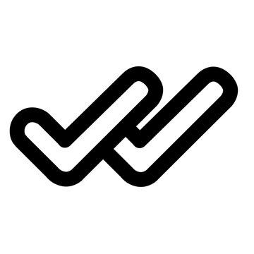 Double check mark symbol for completed and verified status.