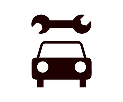 CF 017: Car repair workshop icon sign. Commercial facilities illustration on transparent background. 

