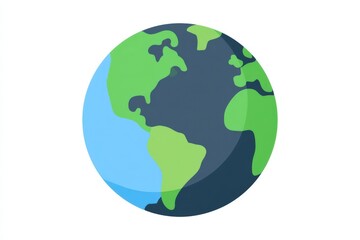 Fototapeta premium Flat Earth icon with simplified continents and oceans