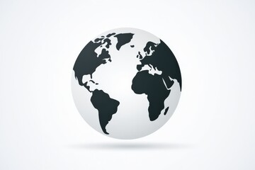 Fototapeta premium White globe with black continents