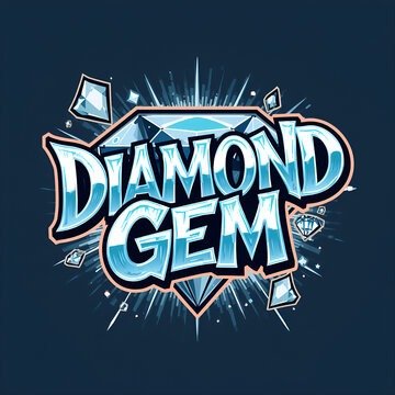 Stylized diamond gem logo design with bold typography and sparkling crystal elements.