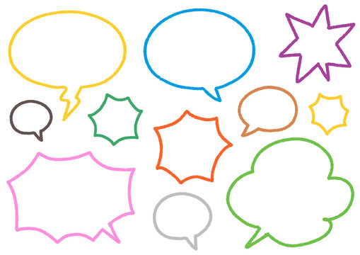 set of comic speech bubbles