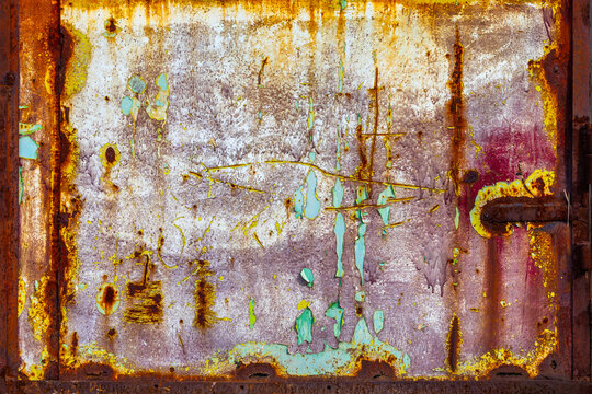 Abstract Close-Up of Corroded Metal Surface with Rust