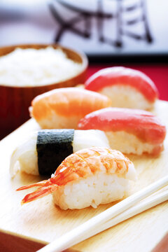Different kind of Nigiri sushi