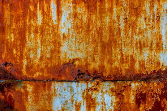 Abstract Close-Up of Heavily Rusted Metal Surface Texture