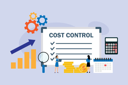 Business Cost Control Financial Optimization and Expense Reduction Concept 2d flat vector illustration