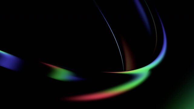 Abstract animation, background with color refraction effect on a glass shape, 4k seamless loop 3d animation