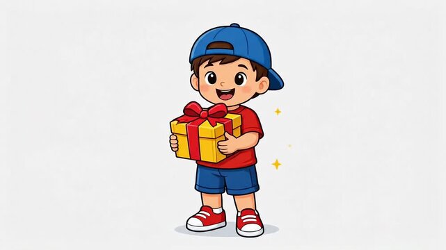 boy with a gift