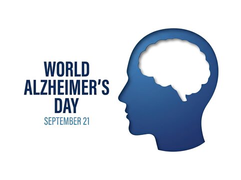 Silhouette head with paper cut brain cutout suitable for mental health campaigns symbolizing memory loss awareness and cognitive decline
