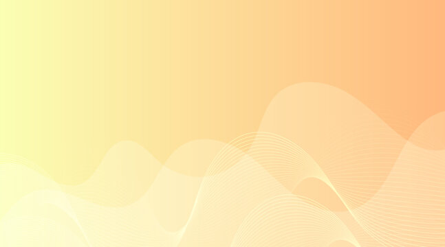 Abstract yellow and orange gradient background featuring soft white fluid waves and smooth organic lines for modern creative design