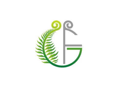 ferm leaf letter GF elegant organic logo