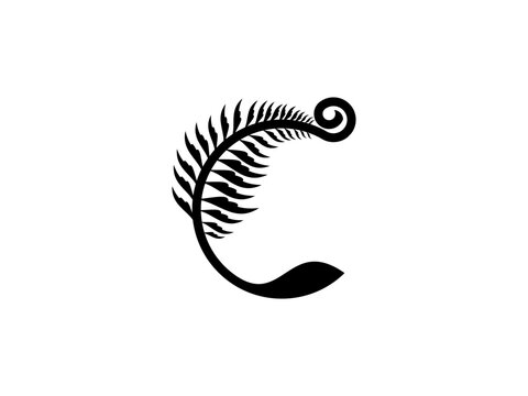 ferm leaf letter C elegant organic logo