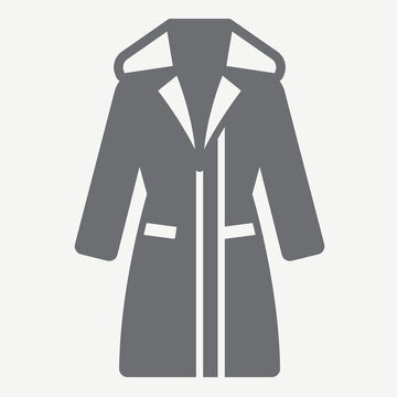 Coat solid icon, outerwear concept. Vector graphics. Stay cozy, autumn clothing sign with glyph style icon for mobile or web design
