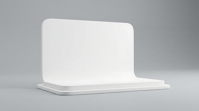 Clean White Product Display Stand with Minimalist Design and Smooth Curves for Exhibition