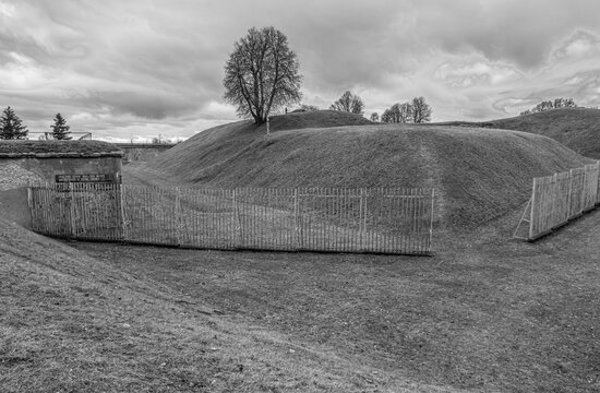 View of the Ninth Fort site, the Nazi Germans' execution site of the Jews in the Kovno Ghetto during World War II. Kaunas, Lithuania