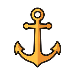 Yellow anchor illustration isolated on transparent background © lana