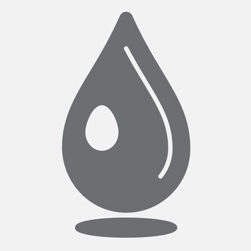 Drop of blood solid icon, red liquid concept. Vector graphics. Blood sample sign with glyph style icon for mobile or web design