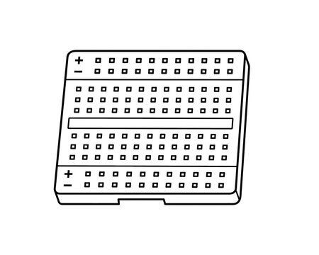 Solderless Breadboard Educational STEM Electronics Prototyping Illustration Isolated on White Background