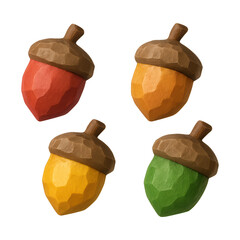 Naklejka premium PNG Colorful polygonal acorn illustration.