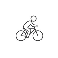 Fototapeta premium Cycling Icon Bicycle Rider Minimalist Design
