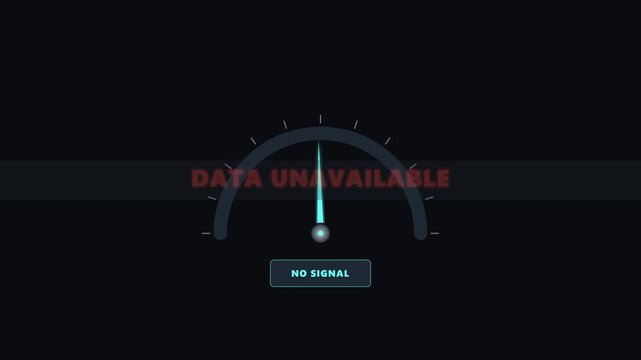 Futuristic Speedometer UI Design Showing Scanning Buffering and Data Connection Error Status Message