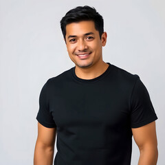 Obraz premium Simple black t shirt worn by a man