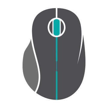 Modern computer mouse icon with scroll wheel and buttons