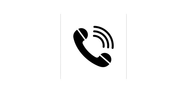 Phone handset receiver icon with sound waves for call contact support.