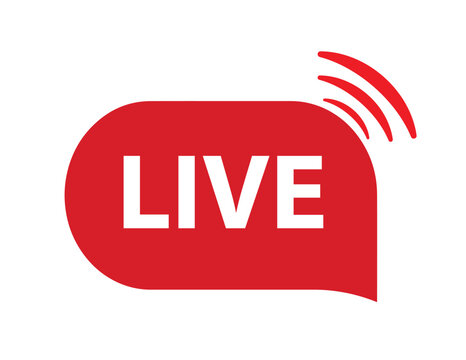 live sign on white background