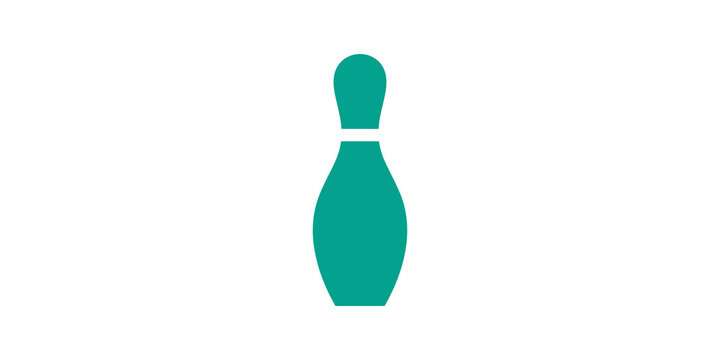 Teal bowling pin icon on transparent background for game interface.