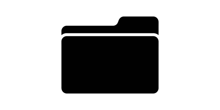 Black file folder icon vector isolated on transparent background web.