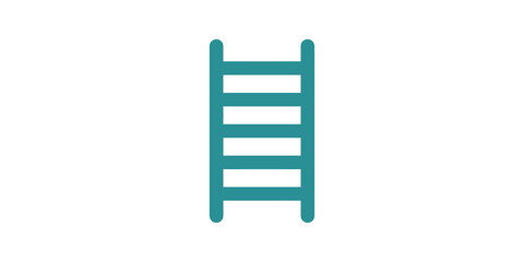 Teal climbing ladder flat icon on a transparent background for web. © SAJID