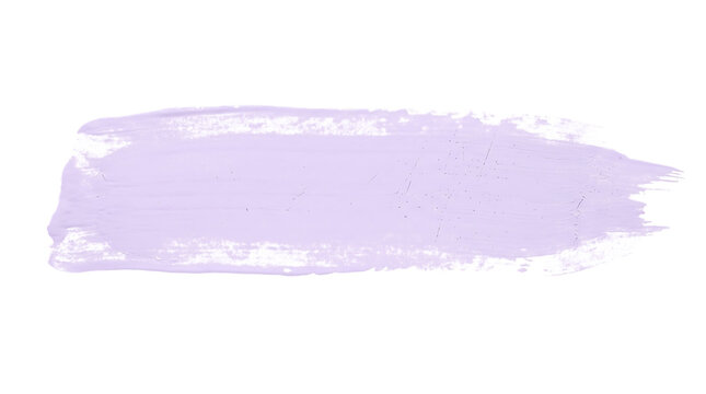Light purple acrylic paint brush stroke isolated on transparent background