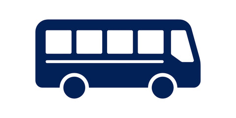 Blue bus flat icon with transparent background for public transportation. © SAJID